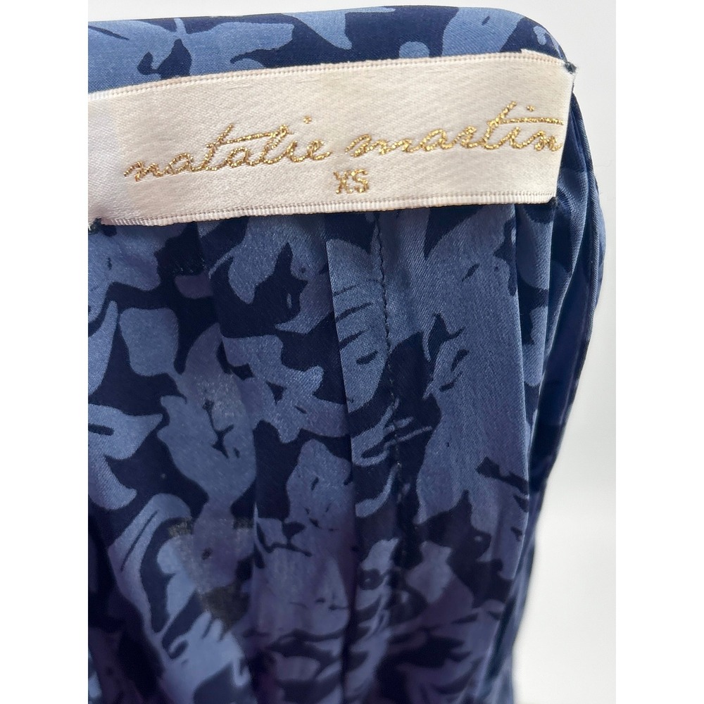 B56 Natalie Martin Fiore Maxi Dress XS Orchid Blue Floral Silk Lagenlook Boho - Picture 11 of 11